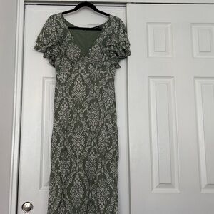 Abercrombie & Fitch Green and White Dress